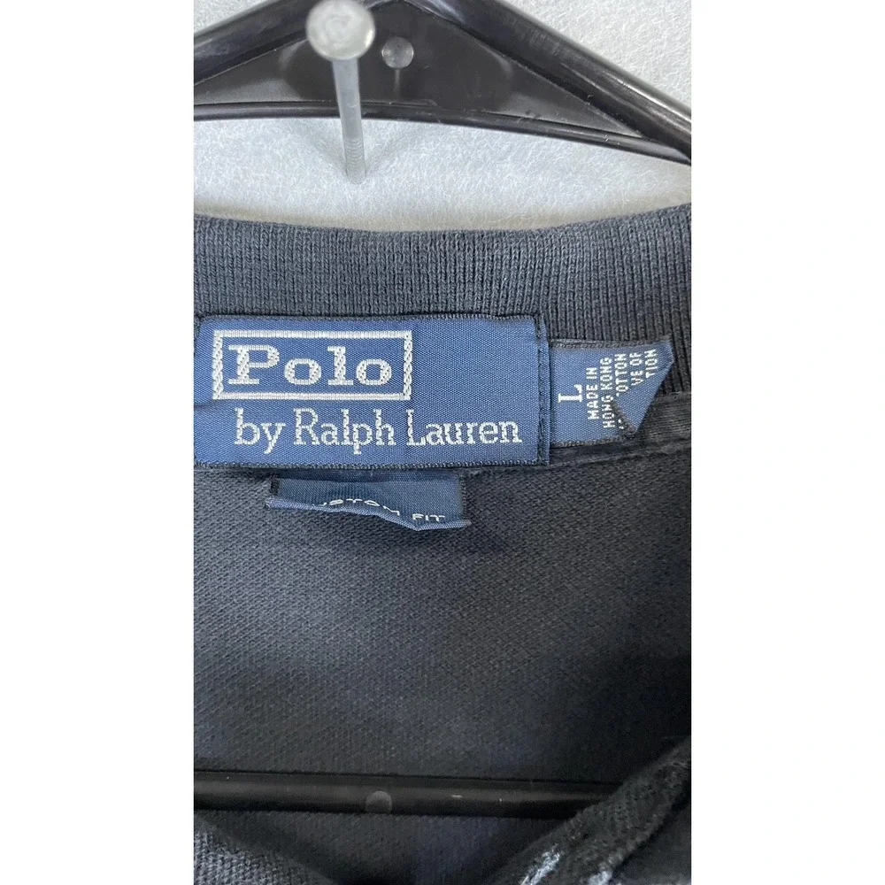 Polo Ralph Lauren Polo Shirt Mens Large Black‎ Red Pony Cotton Hong Kong